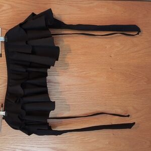 SWIMWEAR Black Ruffled Swim Top Only Size 3XL by COCOSHIP